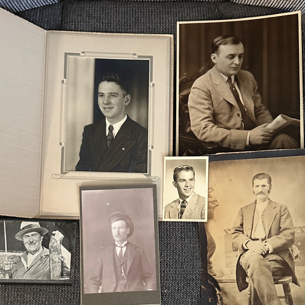 Vintage Black and White Photos Cabinet Card Portrait Men Lot of 15